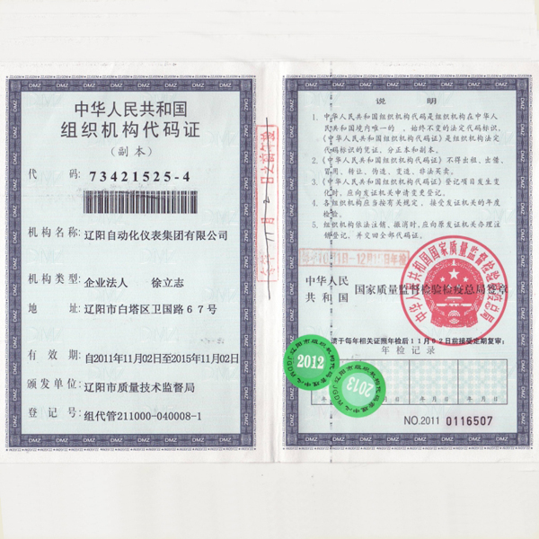 Organization Code Certificate